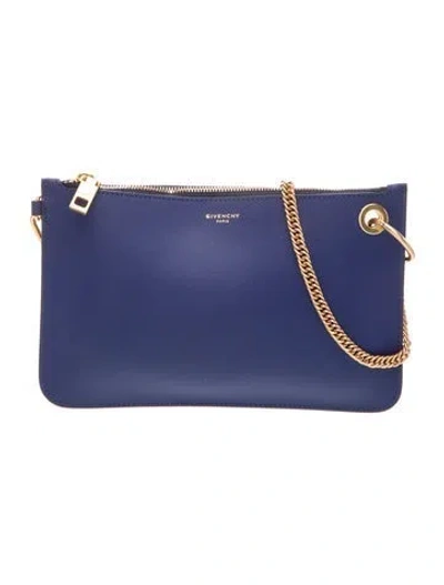 Pre-owned Givenchy Leather Shoulder Bag In Blue