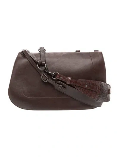 Pre-owned Givenchy Leather Shoulder Bag In Brown