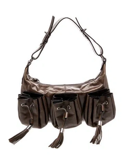Pre-owned Givenchy Leather Shoulder Bag In Brown