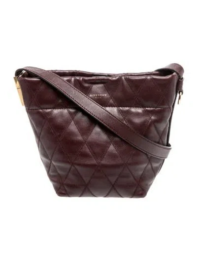 Pre-owned Givenchy Leather Shoulder Bag In Burgundy
