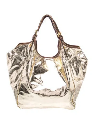 Pre-owned Givenchy Leather Shoulder Bag In Gold/metallic