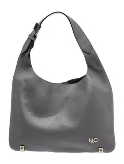 Pre-owned Givenchy Leather Shoulder Bag In Gray