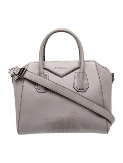 Pre-owned Givenchy Leather Shoulder Bag In Gray