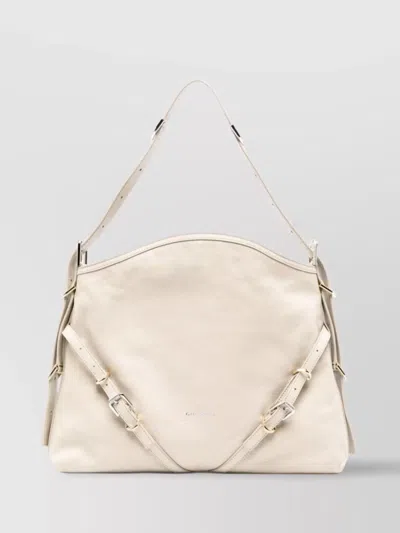 Givenchy Leather Shoulder Bag Logo Detail In Neutral