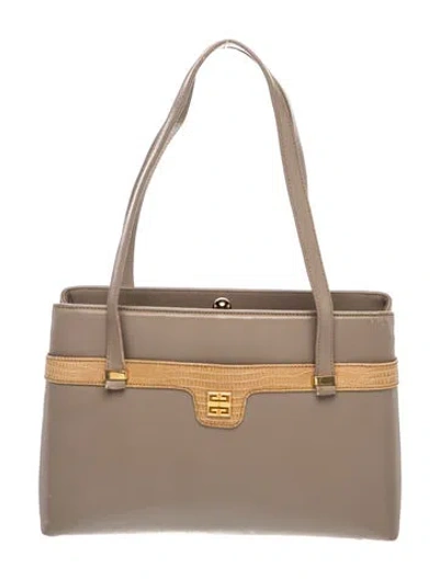 Pre-owned Givenchy Leather Shoulder Bag In Neutral