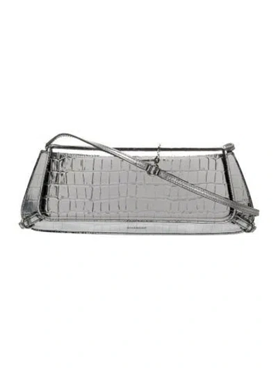 Pre-owned Givenchy Leather Shoulder Bag In Silver