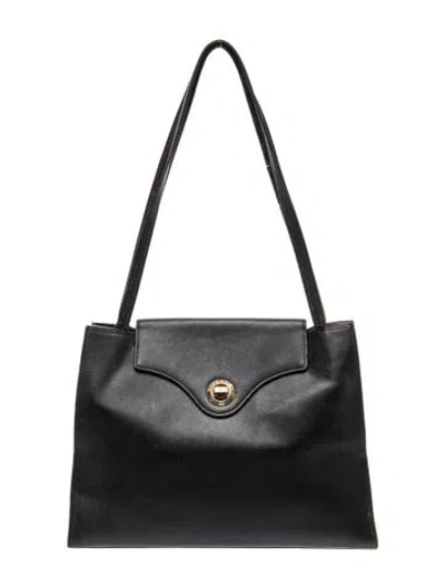 Pre-owned Givenchy Leather Shoulder Bag Vintage In Black