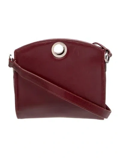 Pre-owned Givenchy Leather Shoulder Bag Vintage In Burgundy