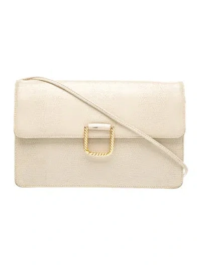 Pre-owned Givenchy Leather Shoulder Bag Vintage In Neutral