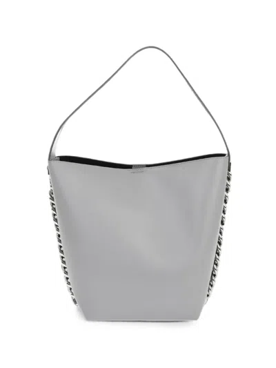 Givenchy Leather Shoulder Bag With Chain Detail In Gray