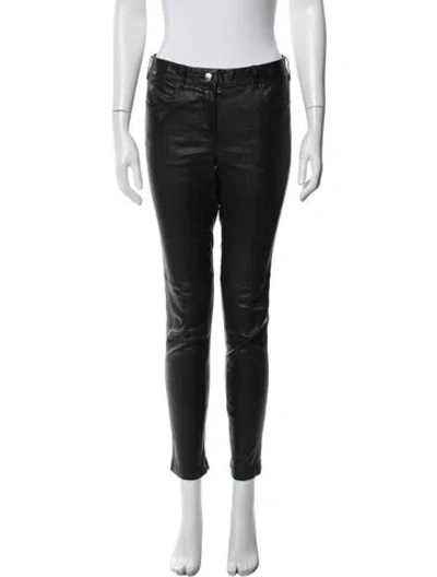 Pre-owned Givenchy Leather Skinny Leg Pants In Blue
