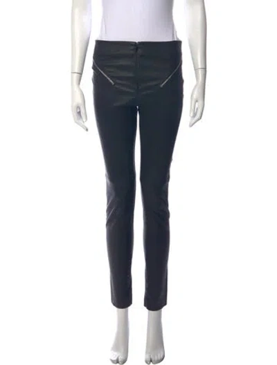 Pre-owned Givenchy Leather Skinny Leg Pants In Blue