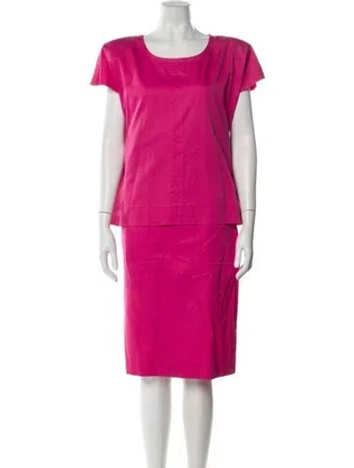 Pre-owned Givenchy Leather Skirt Set In Pink