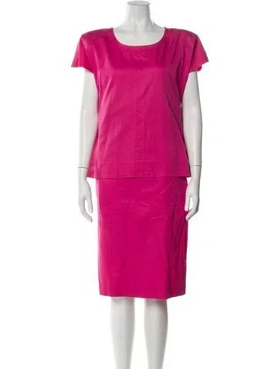 Pre-owned Givenchy Leather Skirt Set In Pink