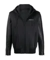 Givenchy Leather Sleeves Hooded Jacket In Black
