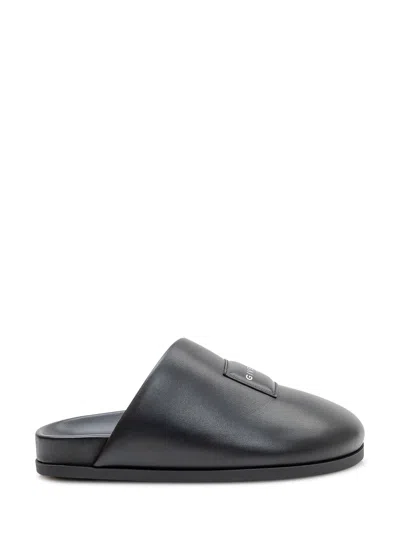 Givenchy Leather Slide Sandals In Black