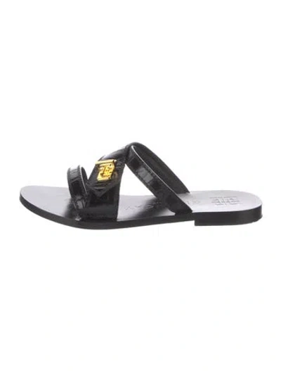 Pre-owned Givenchy Leather Slides In Black
