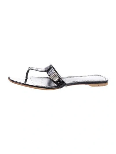 Pre-owned Givenchy Leather Slides In Black