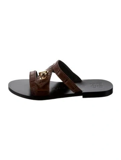 Pre-owned Givenchy Leather Slides In Black