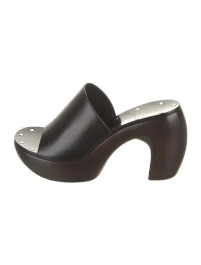 Pre-owned Givenchy Leather Slides In Black