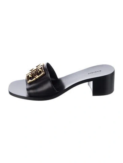 Pre-owned Givenchy Leather Slides In Black