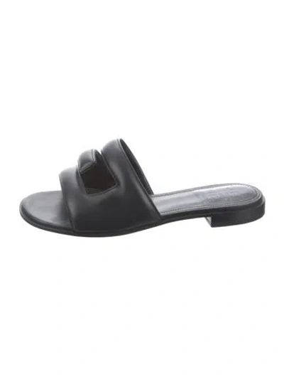 Pre-owned Givenchy Leather Slides In Black