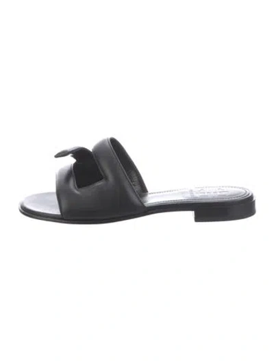 Pre-owned Givenchy Leather Slides In Black