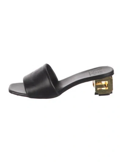 Pre-owned Givenchy Leather Slides In Black