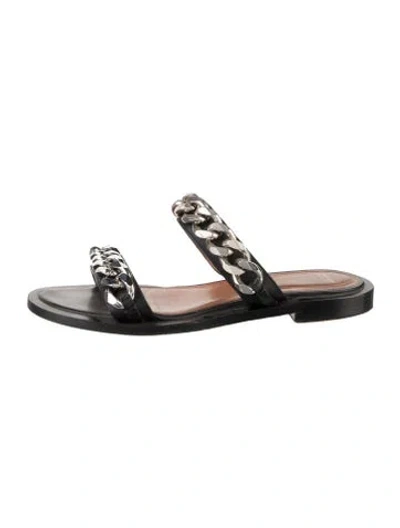Pre-owned Givenchy Leather Slides In Black