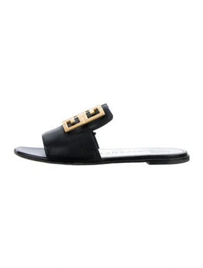 Pre-owned Givenchy Leather Slides In Black