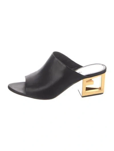 Pre-owned Givenchy Leather Slides In Black