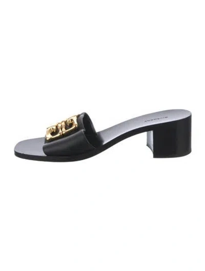 Pre-owned Givenchy Leather Slides In Black