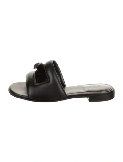 Pre-owned Givenchy Leather Slides In Black