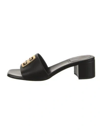 Pre-owned Givenchy Leather Slides In Black