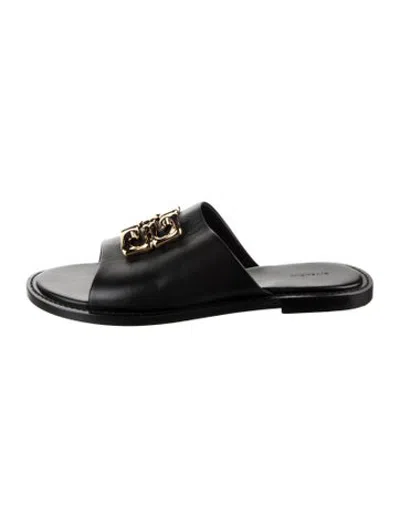 Pre-owned Givenchy Leather Slides In Black