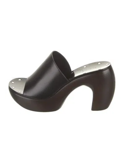 Pre-owned Givenchy Leather Slides In Black