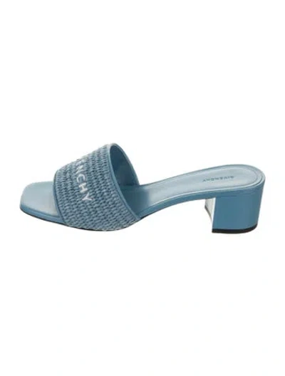 Pre-owned Givenchy Leather Slides In Blue