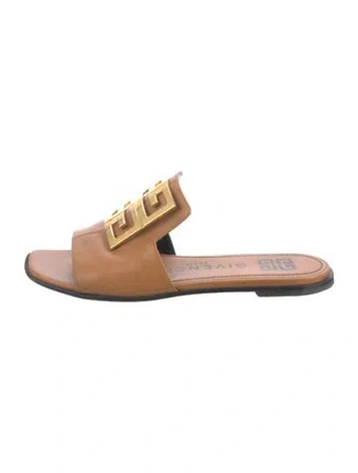 Pre-owned Givenchy Leather Slides In Brown