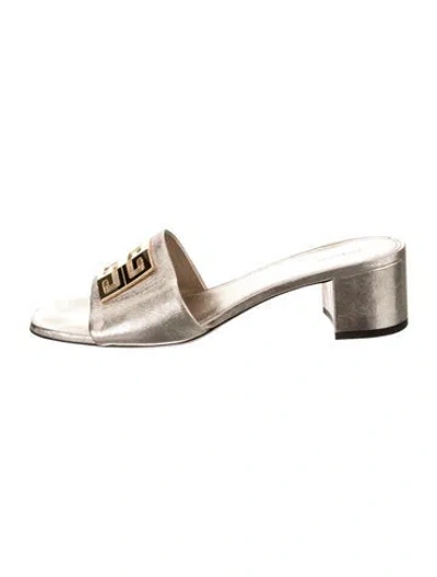 Pre-owned Givenchy Leather Slides In Gold