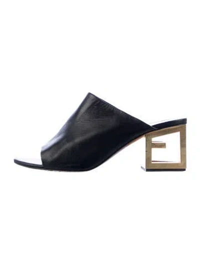 Pre-owned Givenchy Leather Slides In Gold