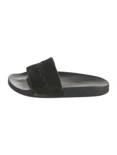 Pre-owned Givenchy Leather Slides In Green