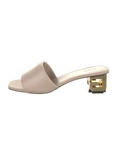 Pre-owned Givenchy Leather Slides In Neutral
