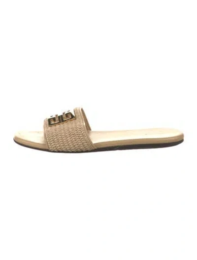 Pre-owned Givenchy Leather Slides In Neutral