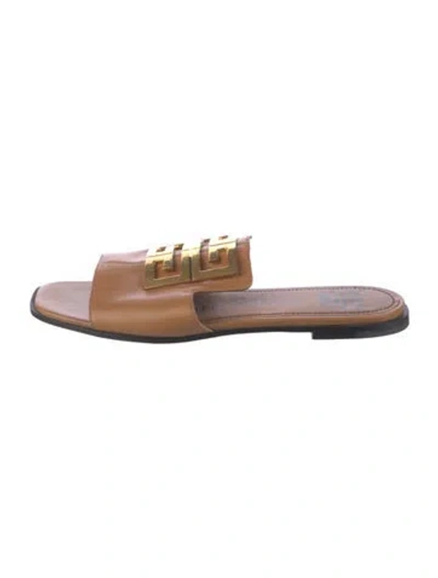 Pre-owned Givenchy Leather Slides In Neutral