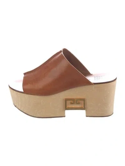 Pre-owned Givenchy Leather Slides In Neutrals