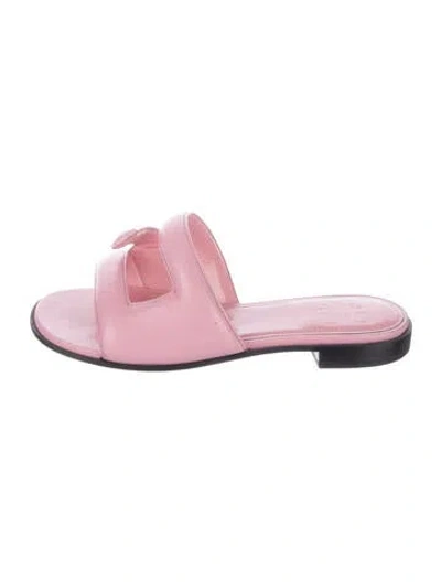 Pre-owned Givenchy Leather Slides In Pink