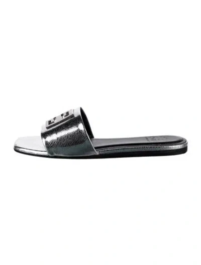 Pre-owned Givenchy Leather Slides In Silver