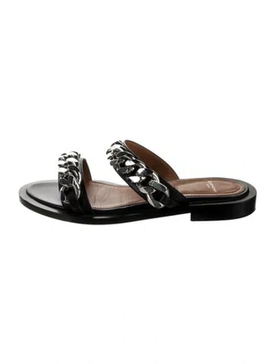 Pre-owned Givenchy Leather Slides In Silver