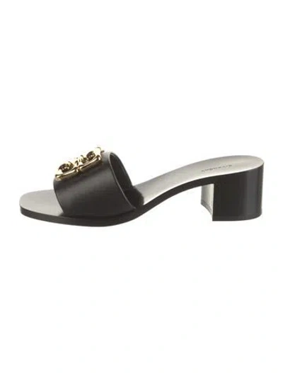 Pre-owned Givenchy Leather Slides W/ Tags In Black