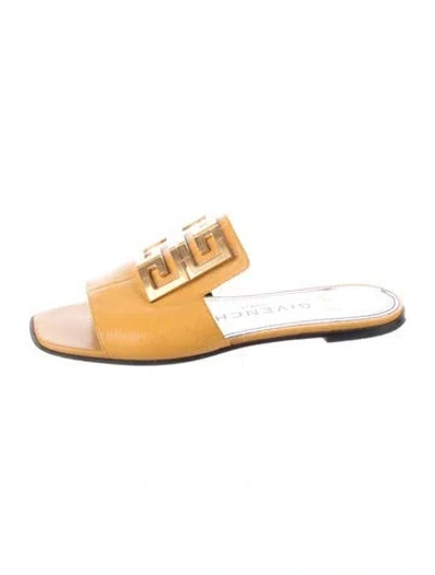 Pre-owned Givenchy Leather Slides In Yellow